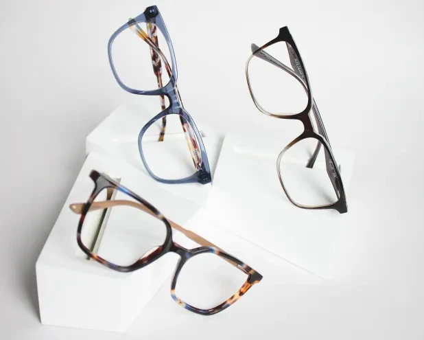 Three Alex Grant glasses frames
