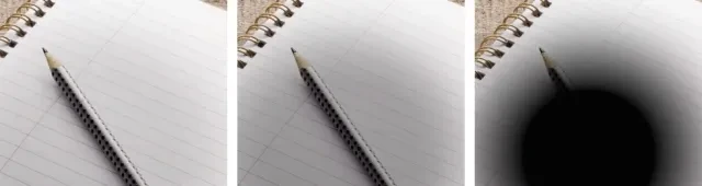 pieces of white paper getting darker